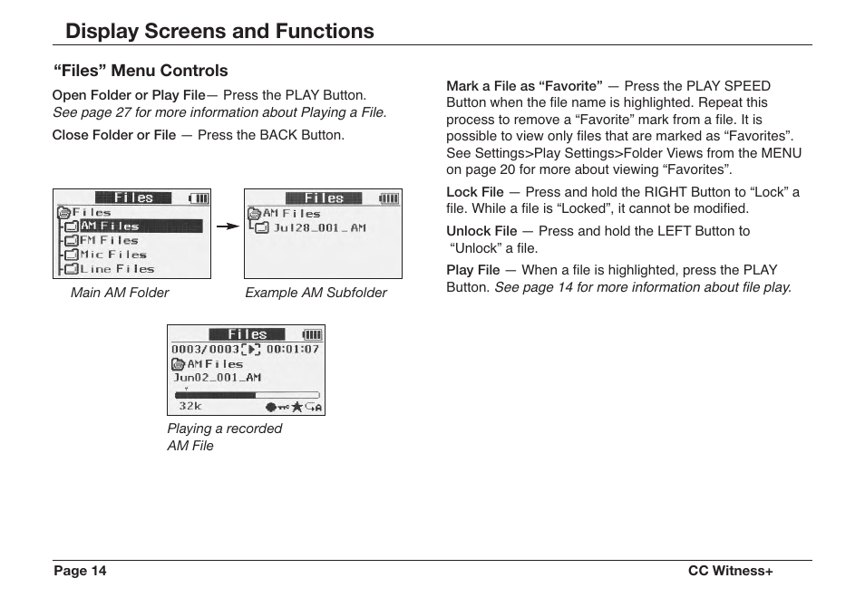 Display screens and functions | C. Crane CWTPL User Manual | Page 14 / 36