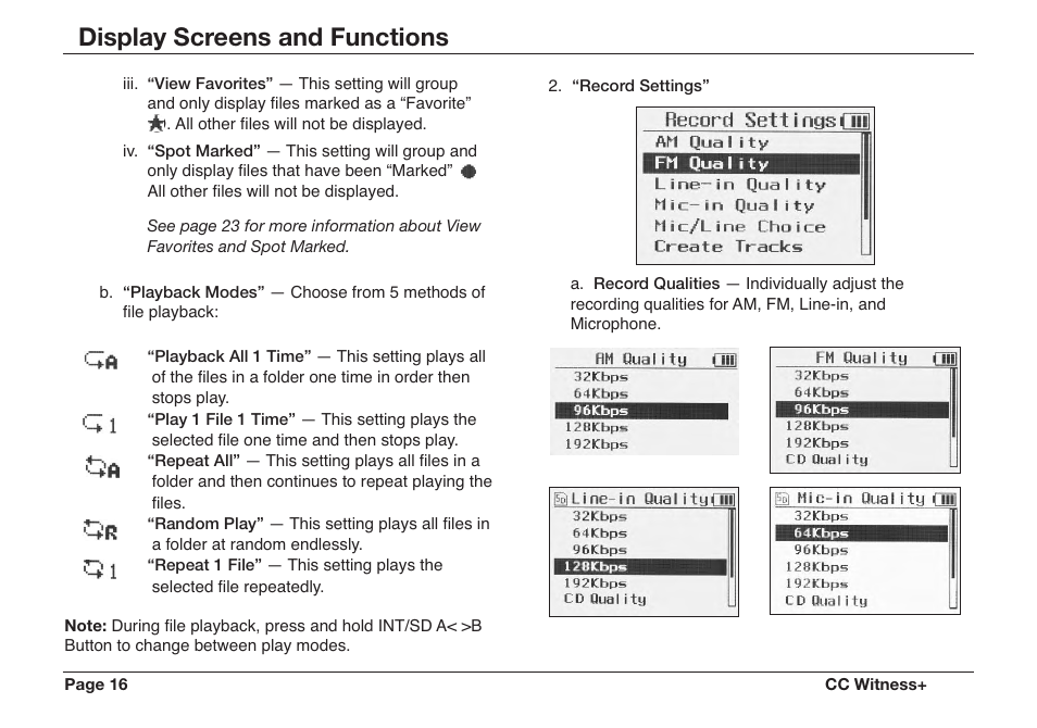 Display screens and functions | C. Crane CWTPL User Manual | Page 16 / 36