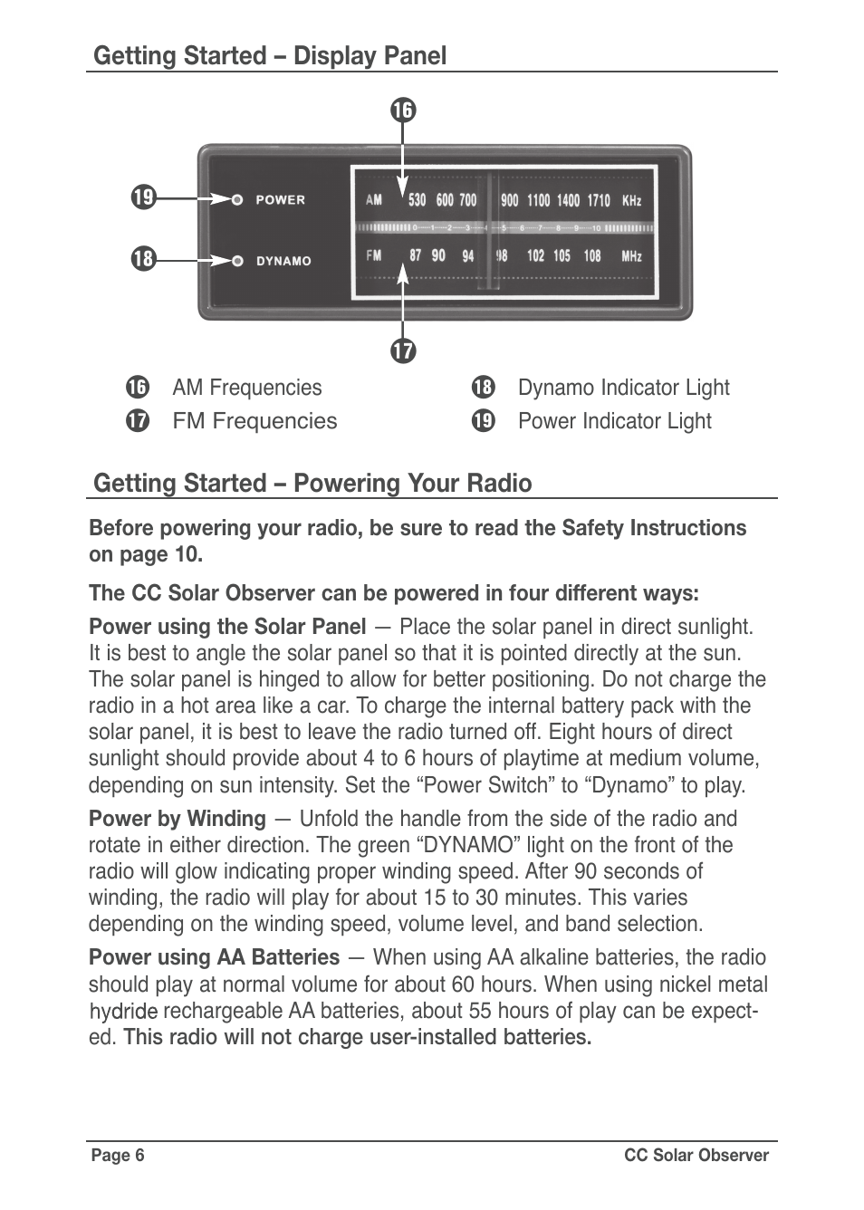 Rt y u | C. Crane CC Solar Observer Radio User Manual | Page 6 / 12