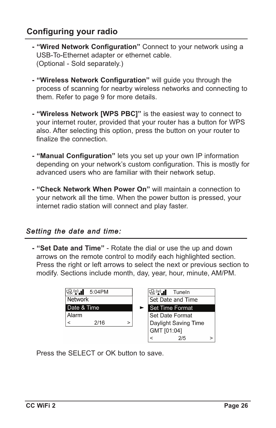 Configuring your radio | C. Crane CWF2WR User Manual | Page 26 / 35