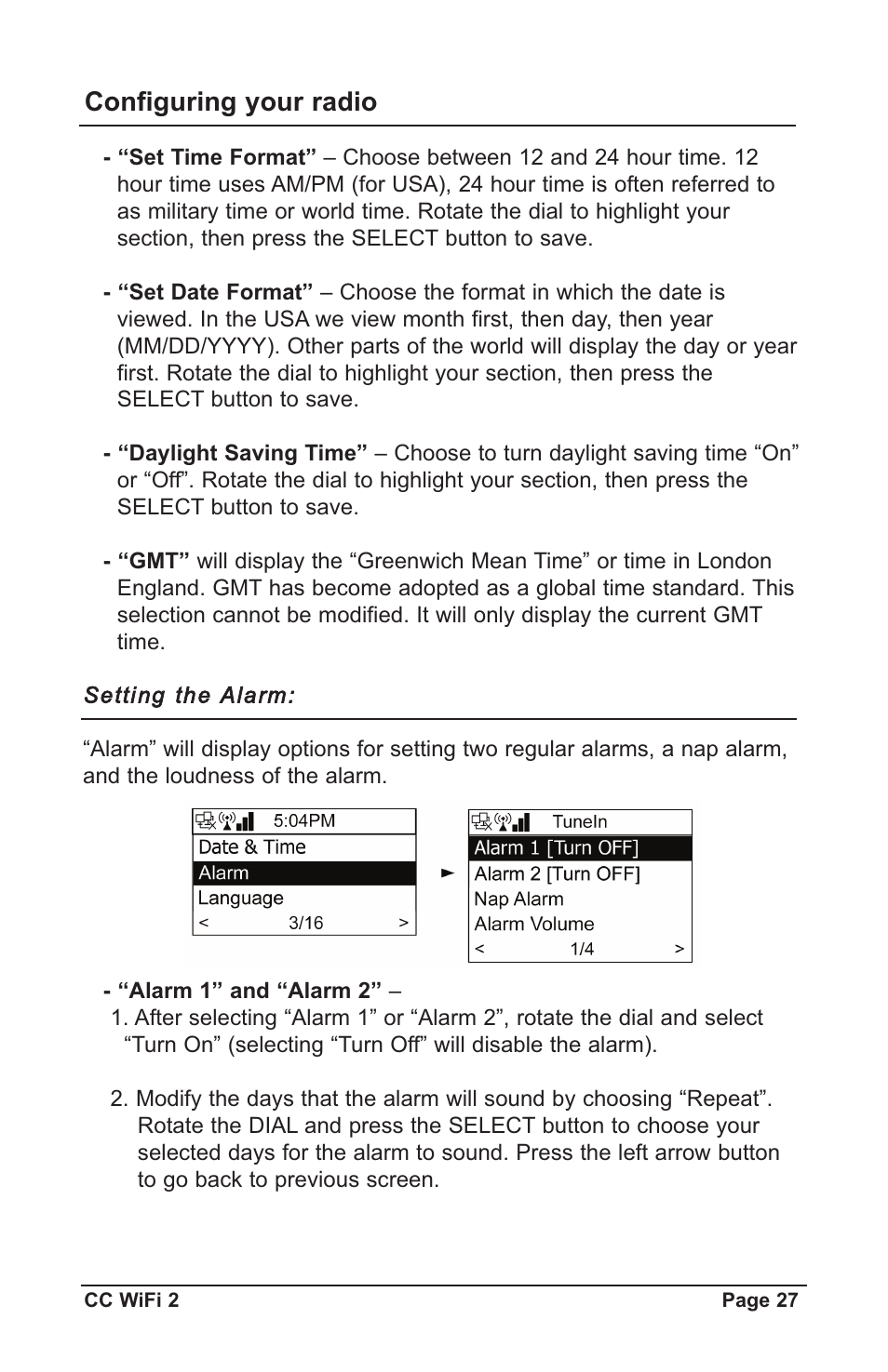 Configuring your radio | C. Crane CWF2WR User Manual | Page 27 / 35