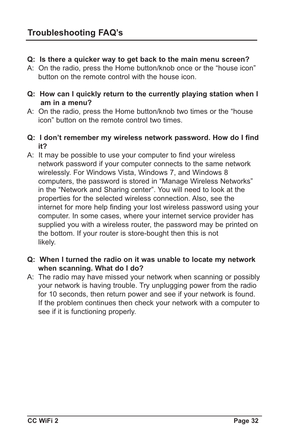 Troubleshooting faq’s | C. Crane CWF2WR User Manual | Page 32 / 35