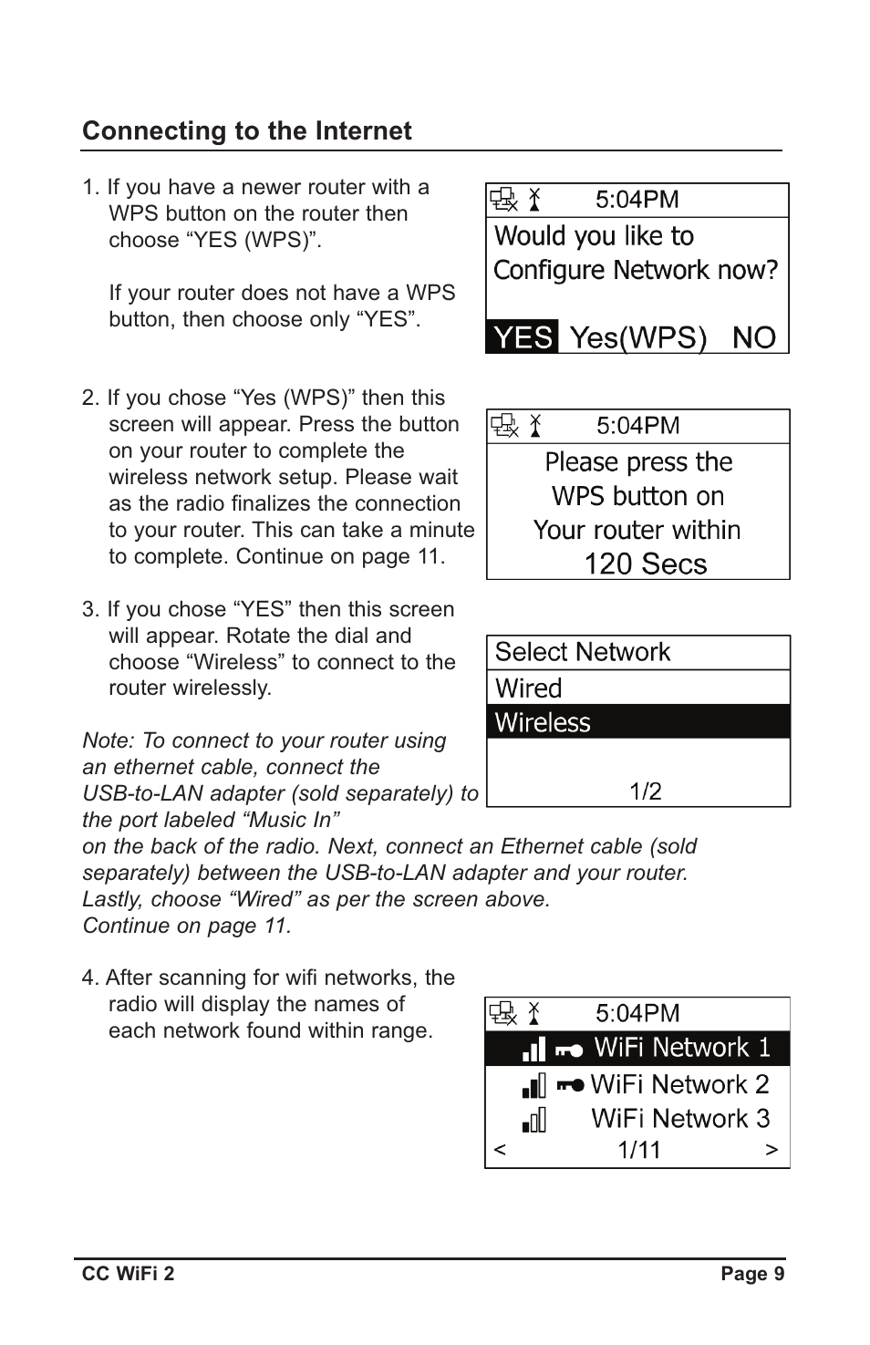 Connecting to the internet | C. Crane CWF2WR User Manual | Page 9 / 35