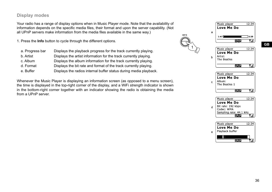 Display modes | C. Crane WFR-28 FM-RDS User Manual | Page 37 / 83