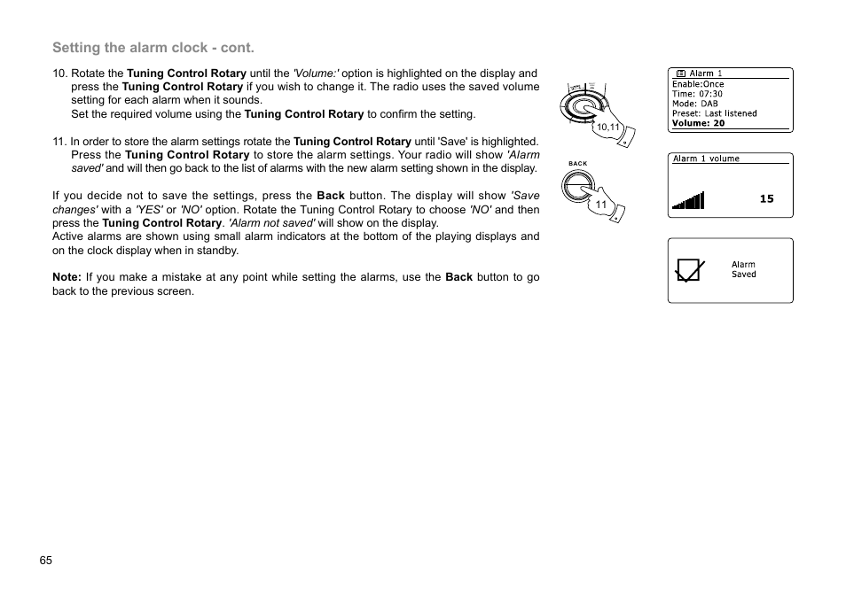 Setting the alarm clock - cont | C. Crane WFR-28 FM-RDS User Manual | Page 66 / 83