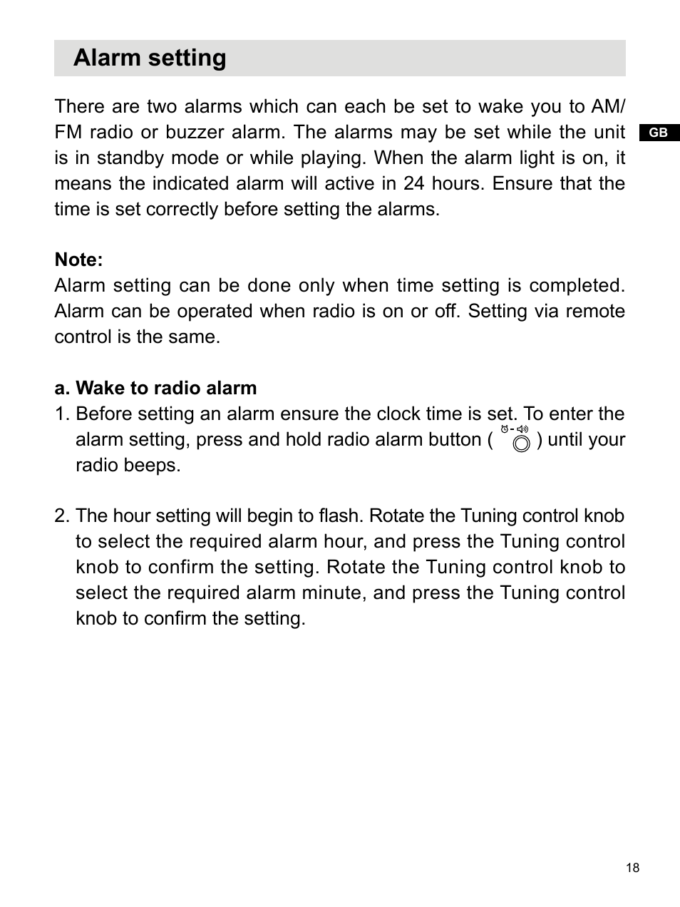 Alarm setting | C. Crane WR-2A User Manual | Page 19 / 30