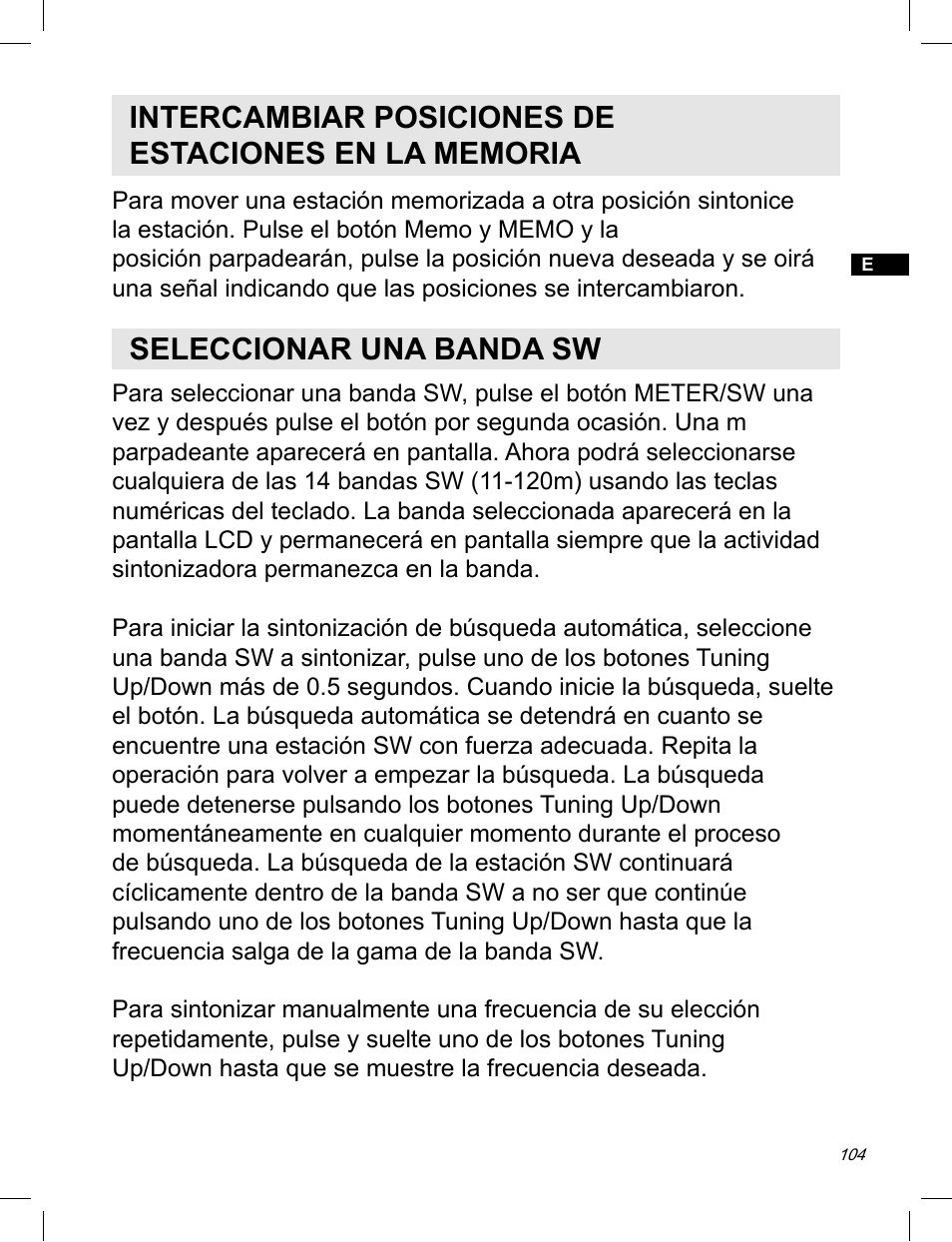 Seleccionar una banda sw | C. Crane ATS-909X User Manual | Page 105 / 202