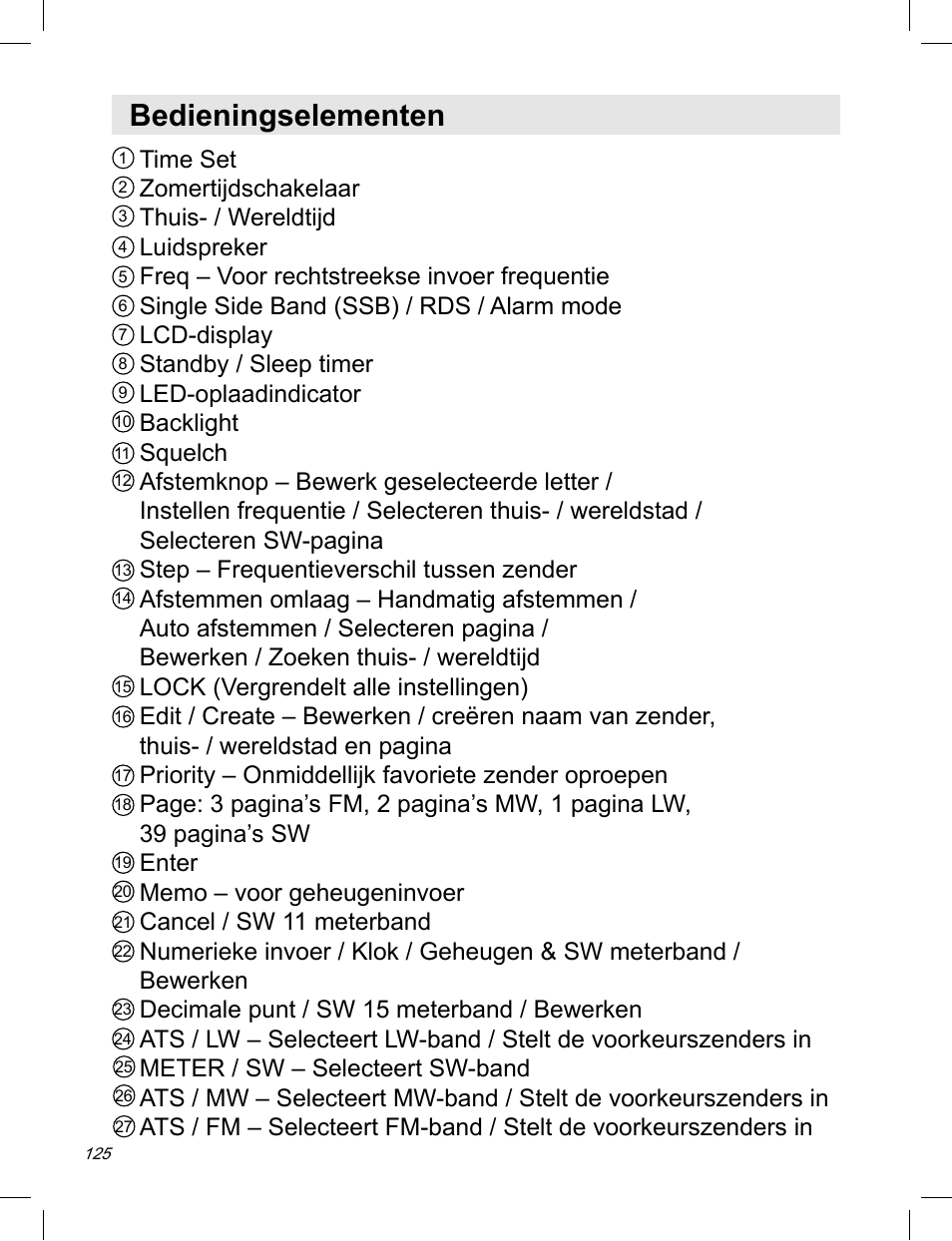 Bedieningselementen | C. Crane ATS-909X User Manual | Page 126 / 202
