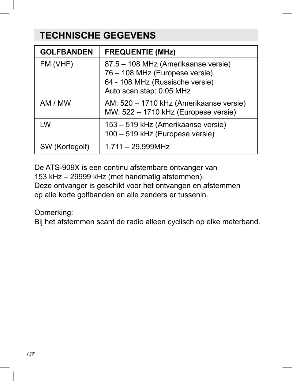 Technische gegevens | C. Crane ATS-909X User Manual | Page 138 / 202