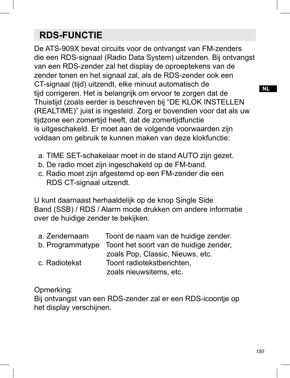 Rds-functie | C. Crane ATS-909X User Manual | Page 151 / 202