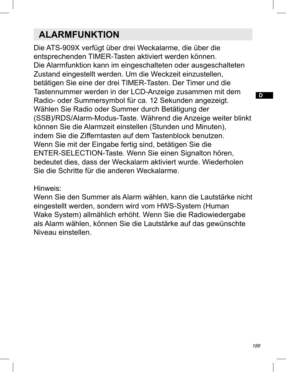 Alarmfunktion | C. Crane ATS-909X User Manual | Page 189 / 202