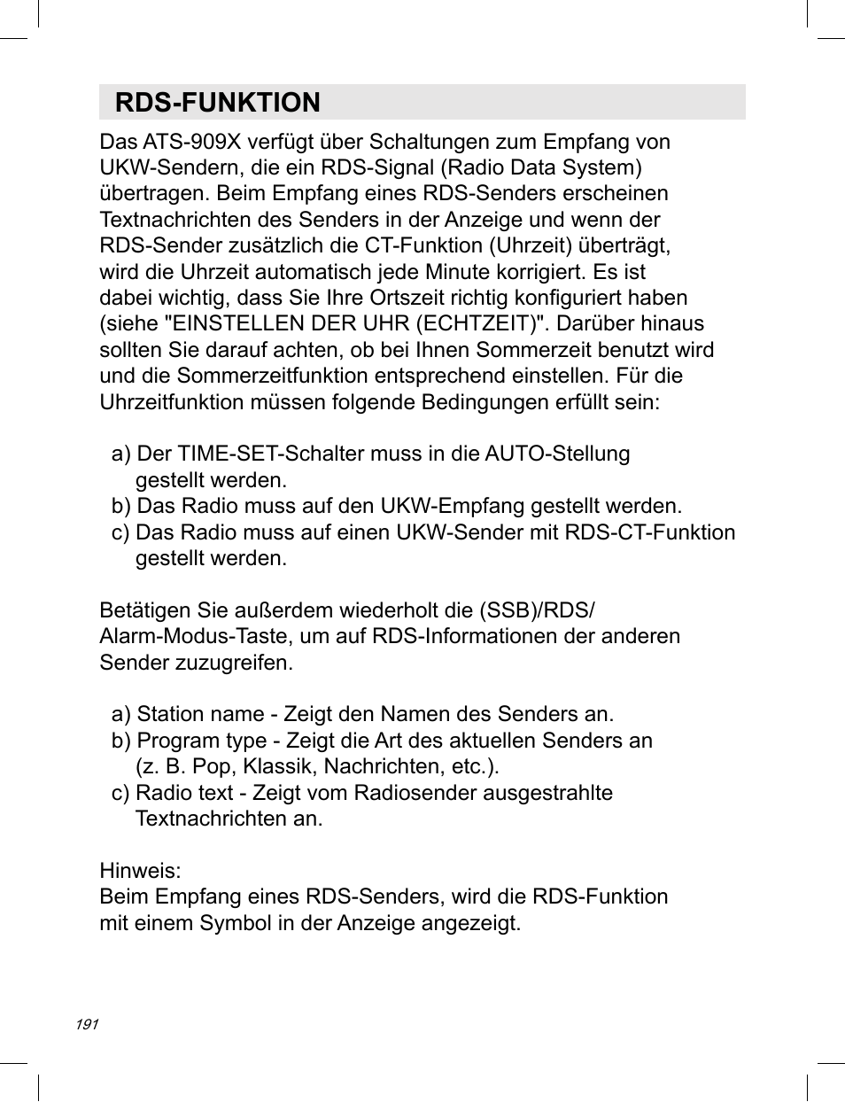 Rds-funktion | C. Crane ATS-909X User Manual | Page 192 / 202