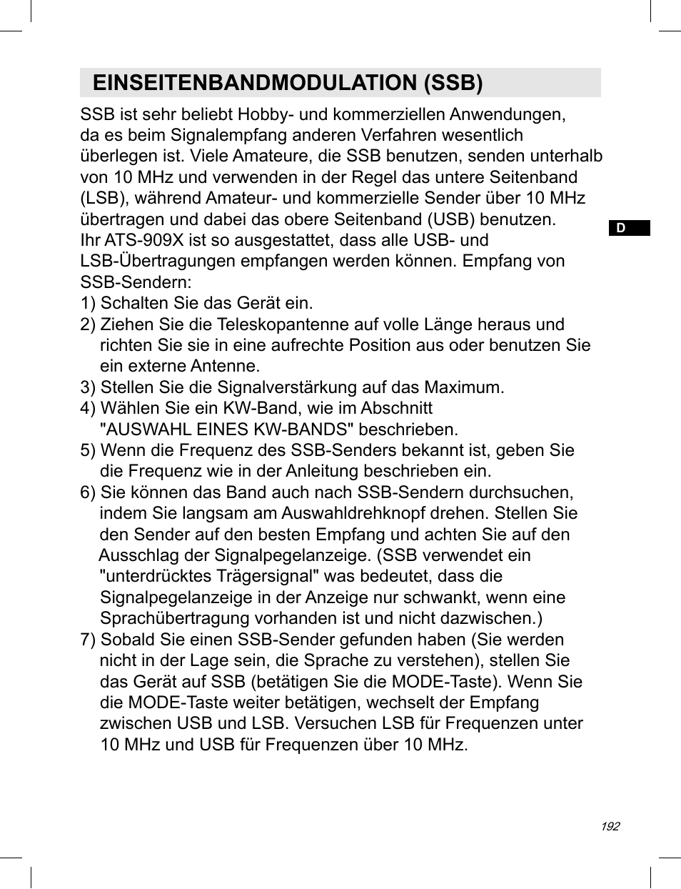 Einseitenbandmodulation (ssb) | C. Crane ATS-909X User Manual | Page 193 / 202