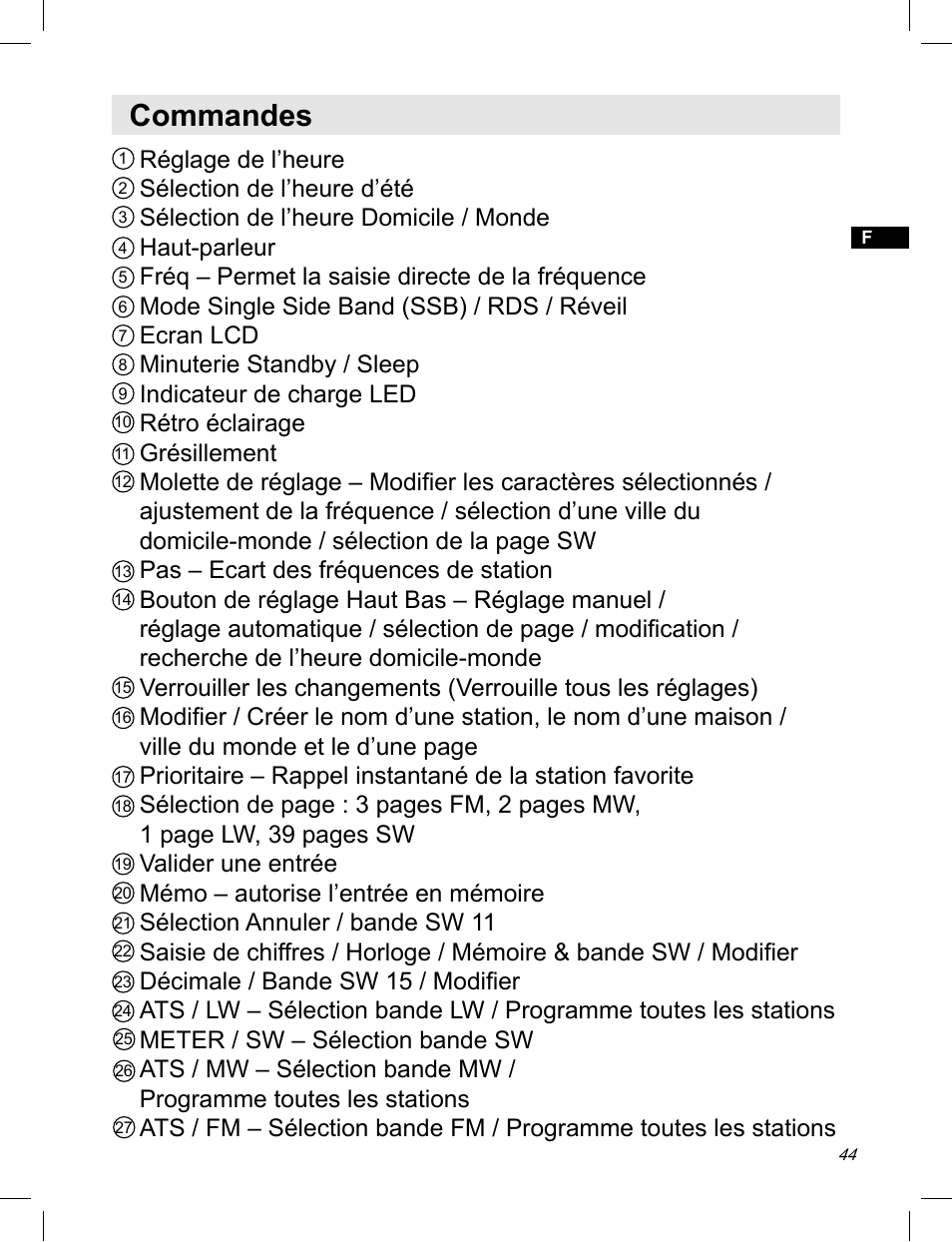 Commandes | C. Crane ATS-909X User Manual | Page 45 / 202