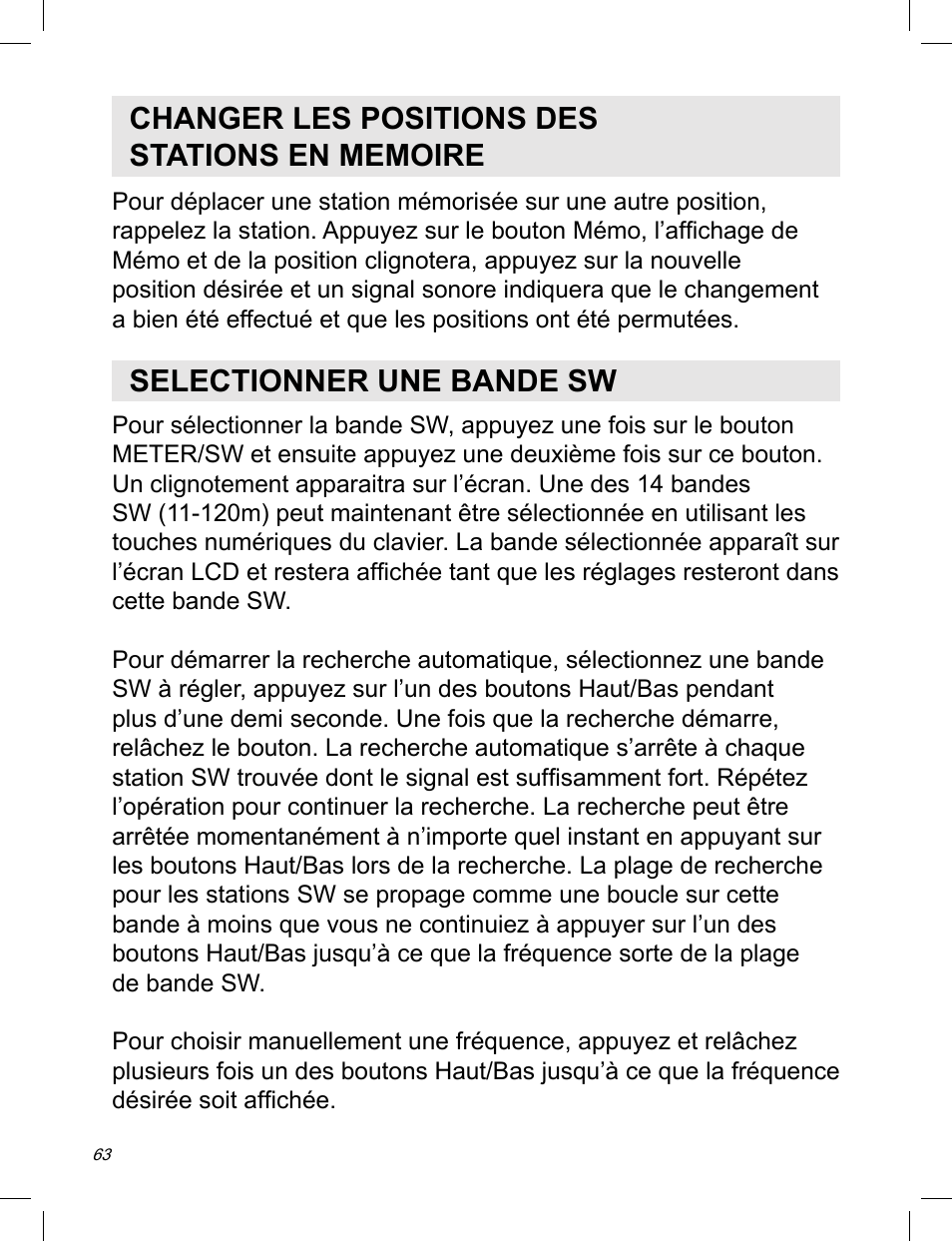 Selectionner une bande sw | C. Crane ATS-909X User Manual | Page 64 / 202