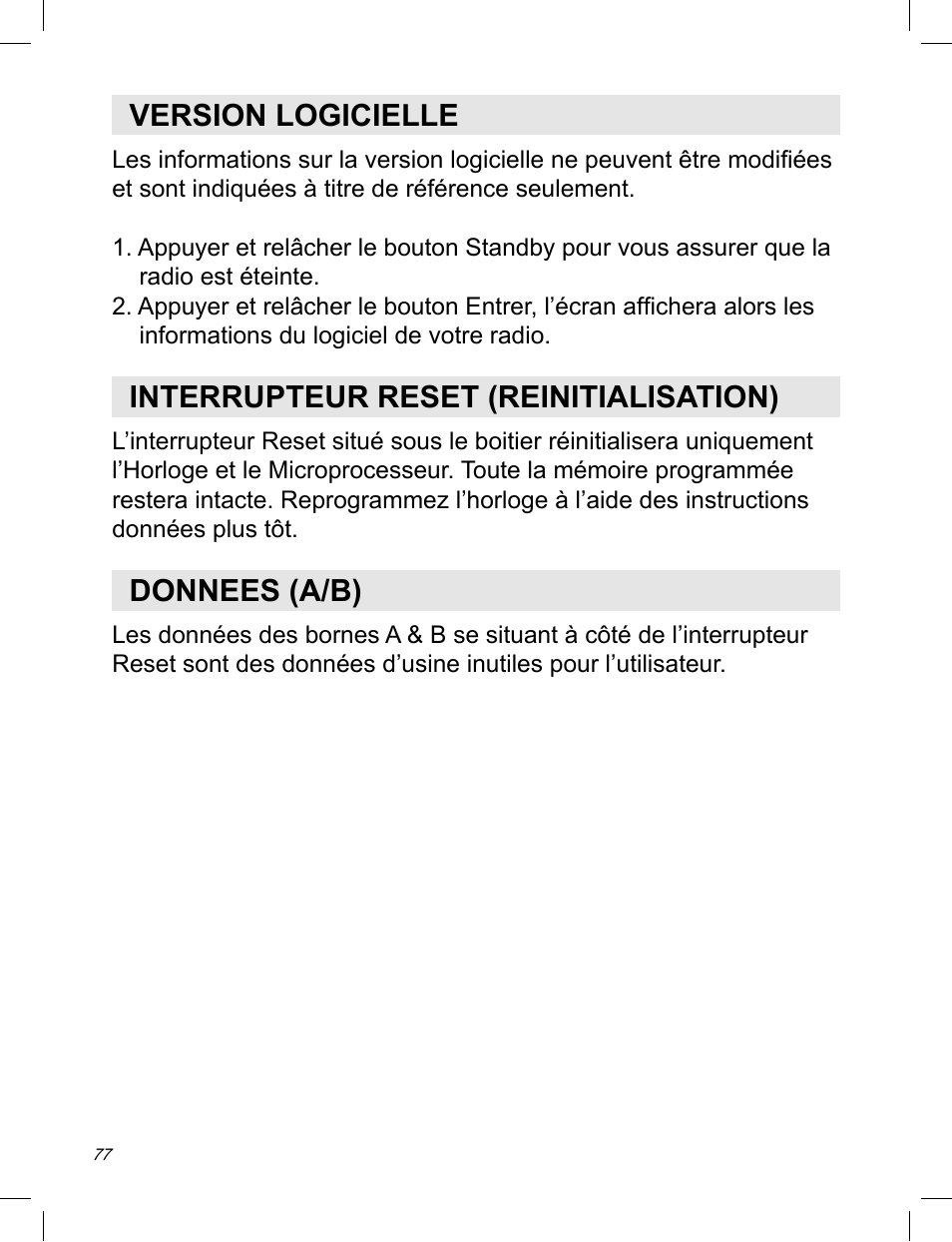 Version logicielle | C. Crane ATS-909X User Manual | Page 78 / 202
