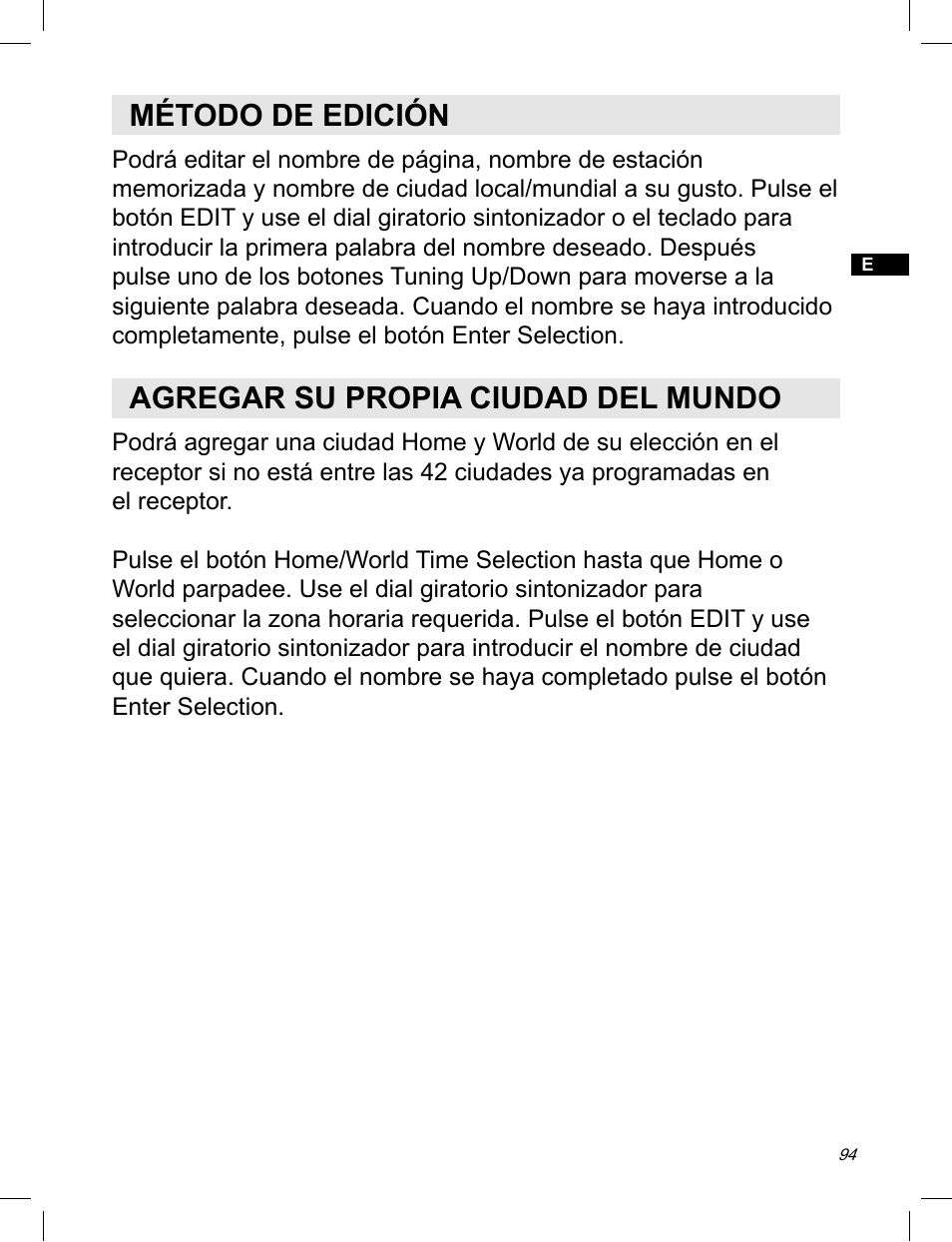 Método de edición, Agregar su propia ciudad del mundo | C. Crane ATS-909X User Manual | Page 95 / 202