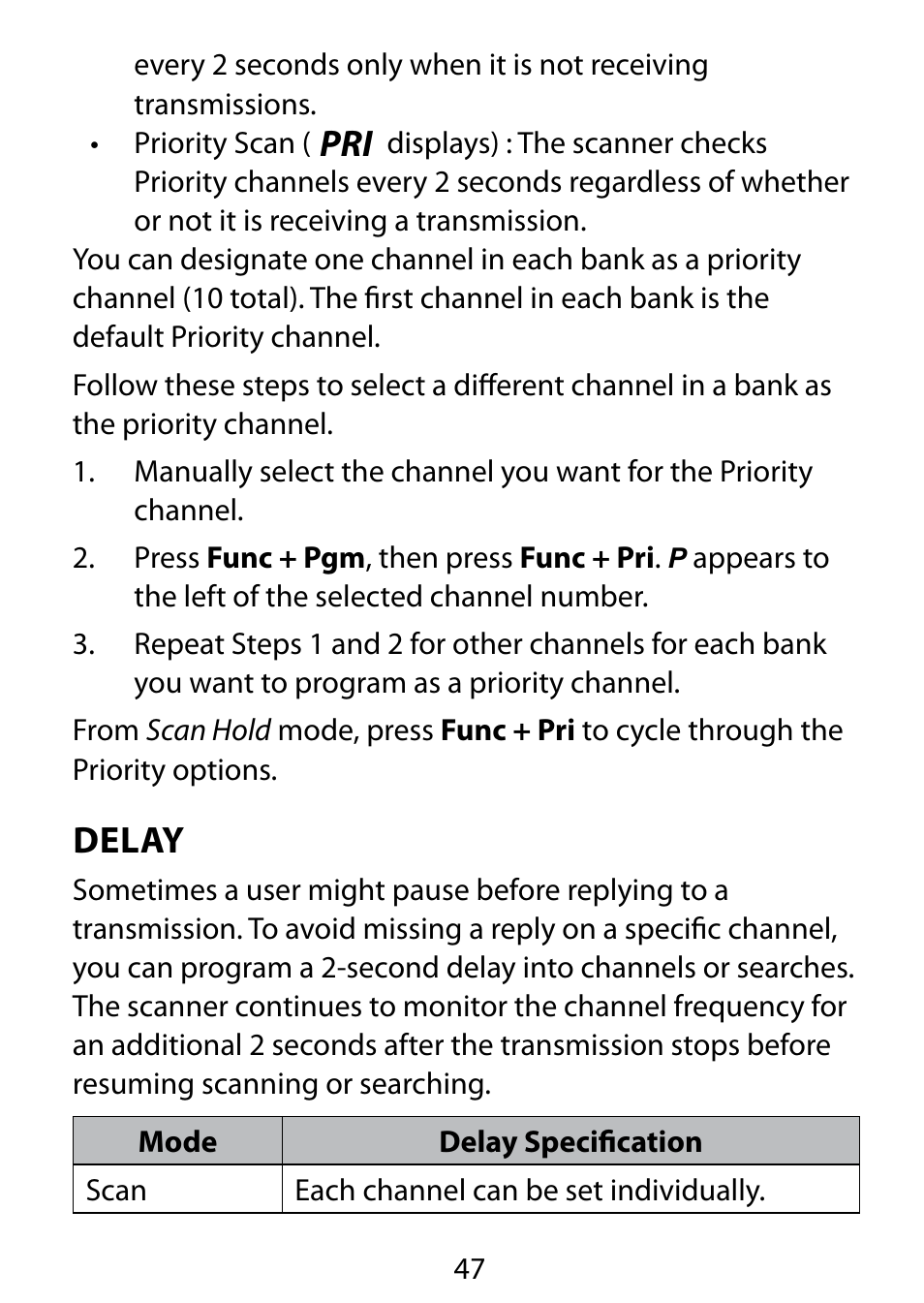 Delay | C. Crane BC75XLT User Manual | Page 47 / 60