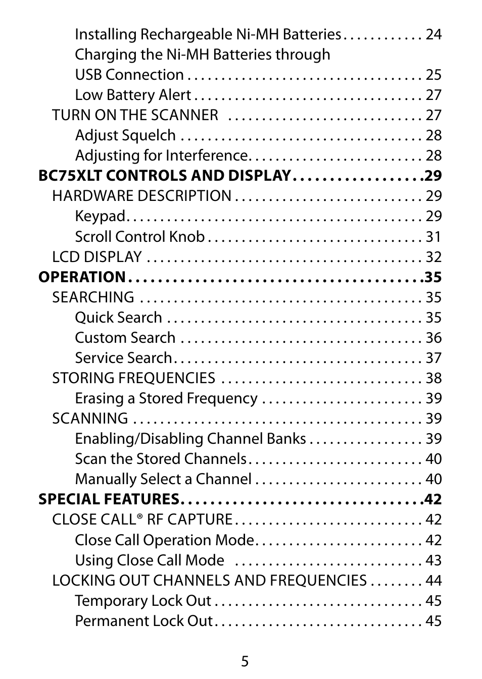 C. Crane BC75XLT User Manual | Page 5 / 60