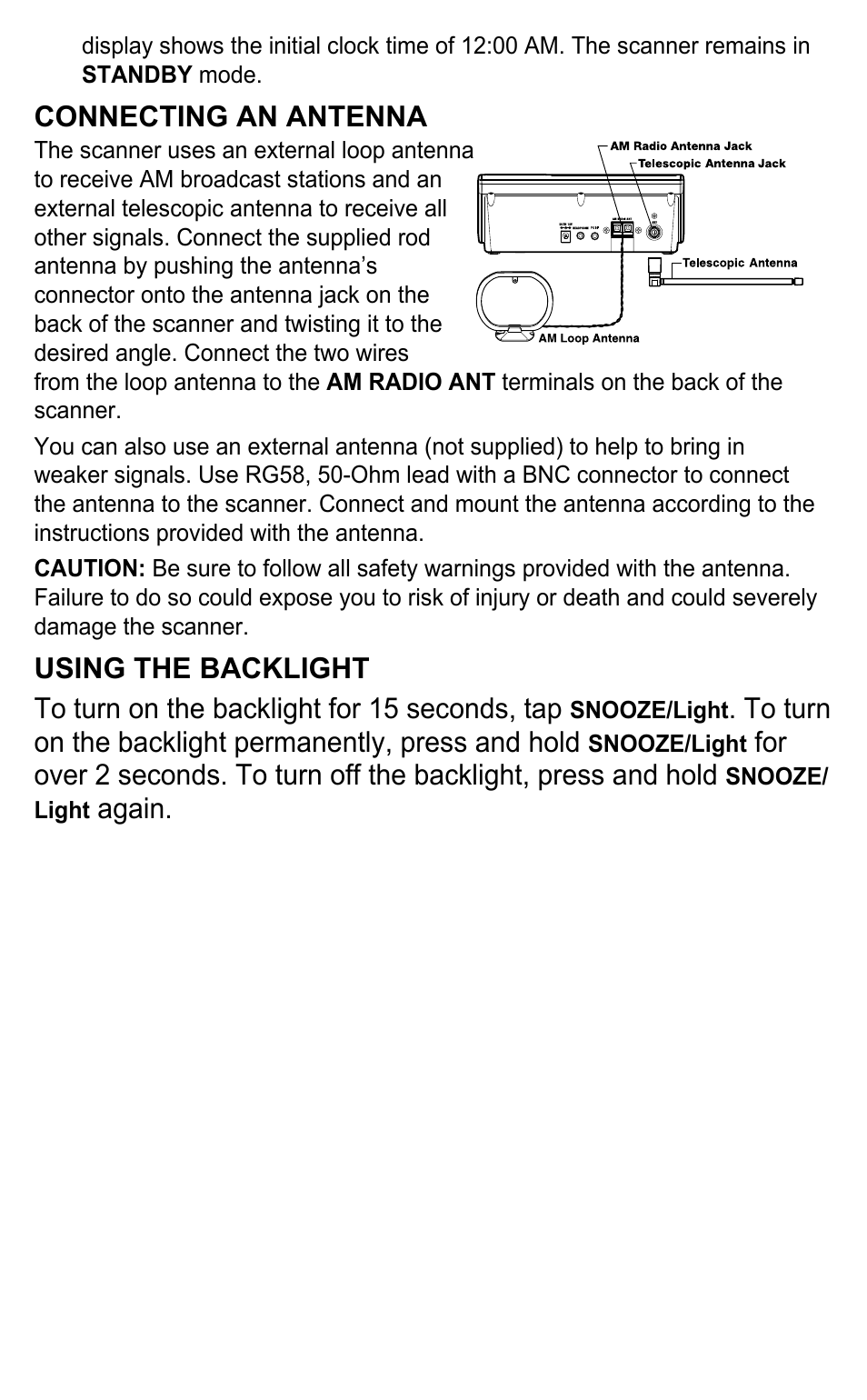 Connecting an antenna, Again | C. Crane BC345CRS User Manual | Page 18 / 30
