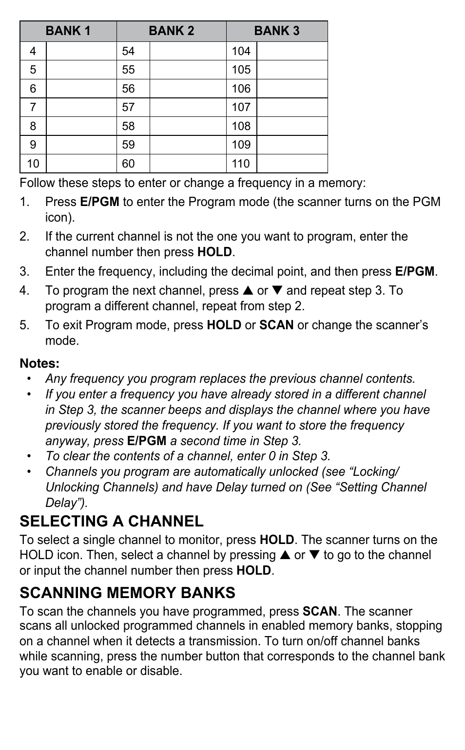 Selecting a channel | C. Crane BC345CRS User Manual | Page 22 / 30
