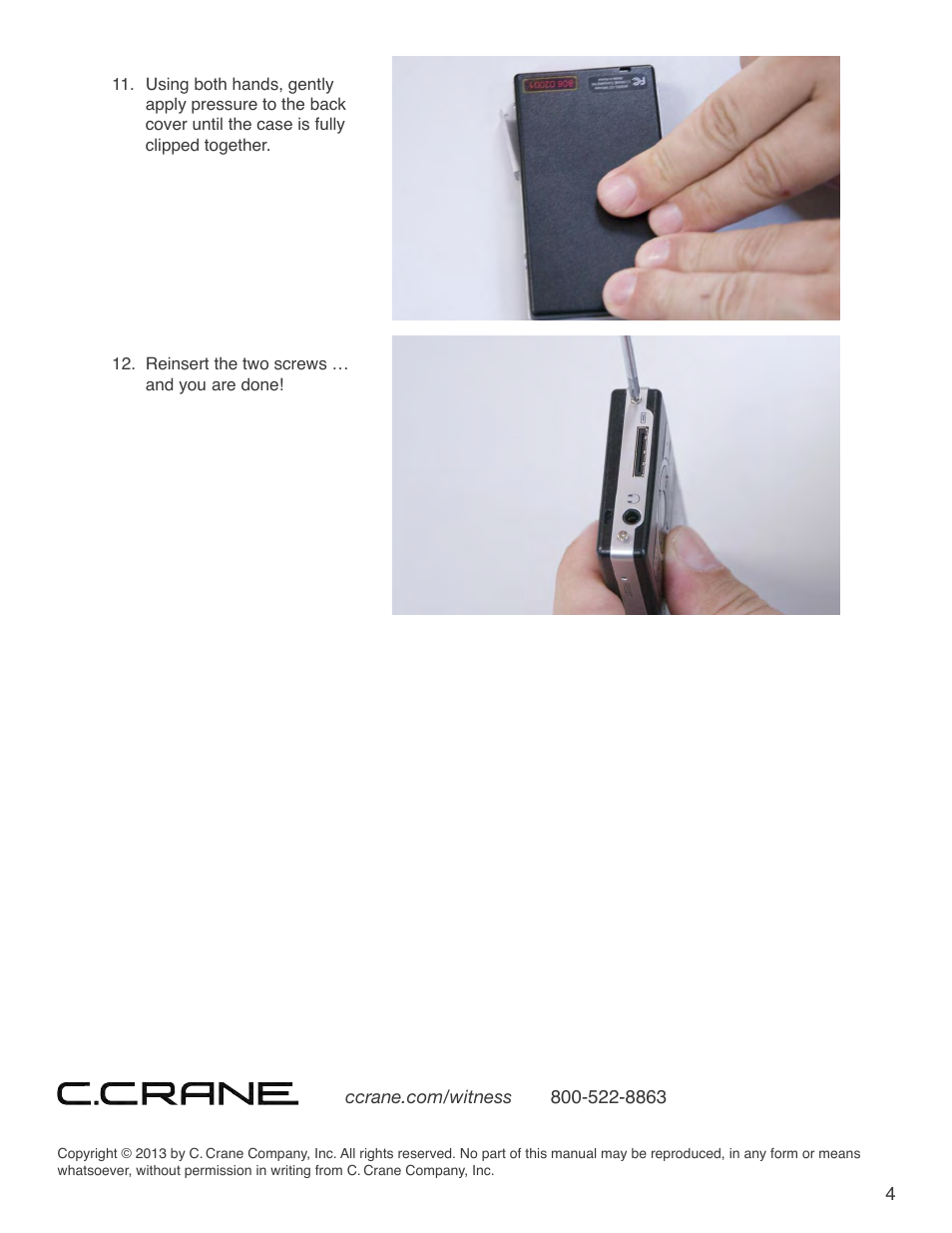 C. Crane Witness Plus User Manual | Page 4 / 4