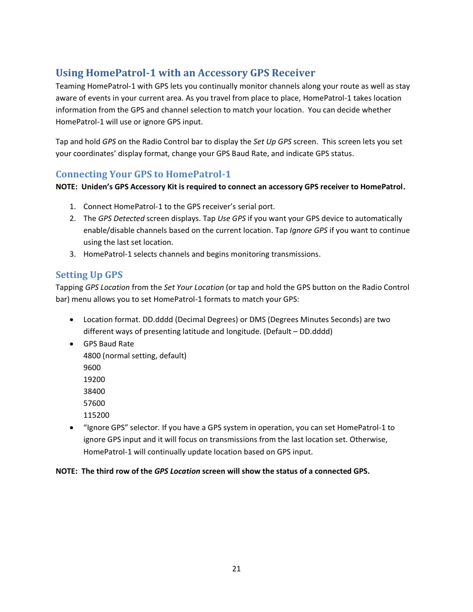 Using homepatrol-1 with an accessory gps receiver | C. Crane UHPR Manual User Manual | Page 26 / 37