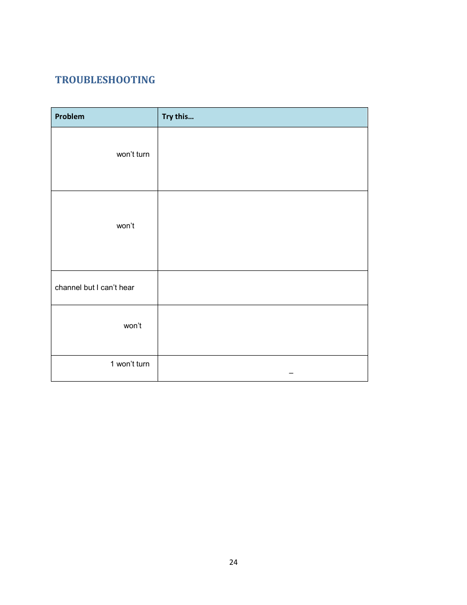 Troubleshooting | C. Crane UHPR Manual User Manual | Page 29 / 37