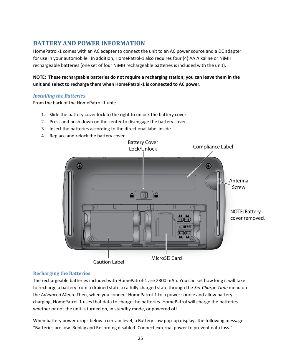 Battery and power information | C. Crane UHPR Manual User Manual | Page 30 / 37