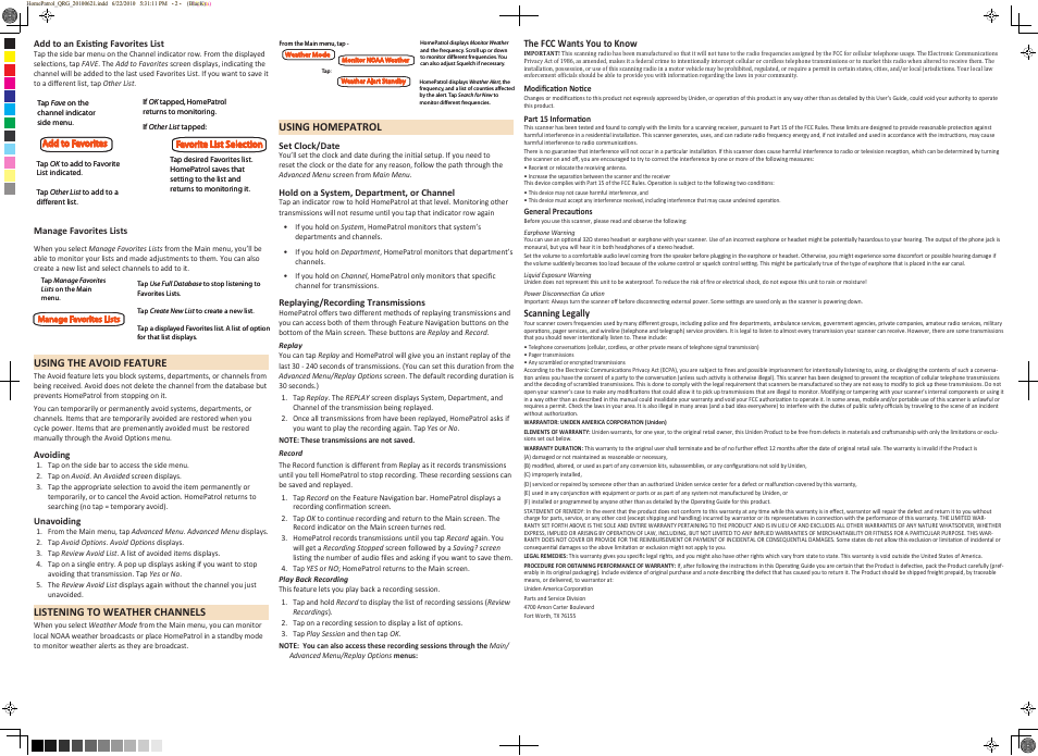 C. Crane UHPR Quick Reference User Manual | Page 2 / 2