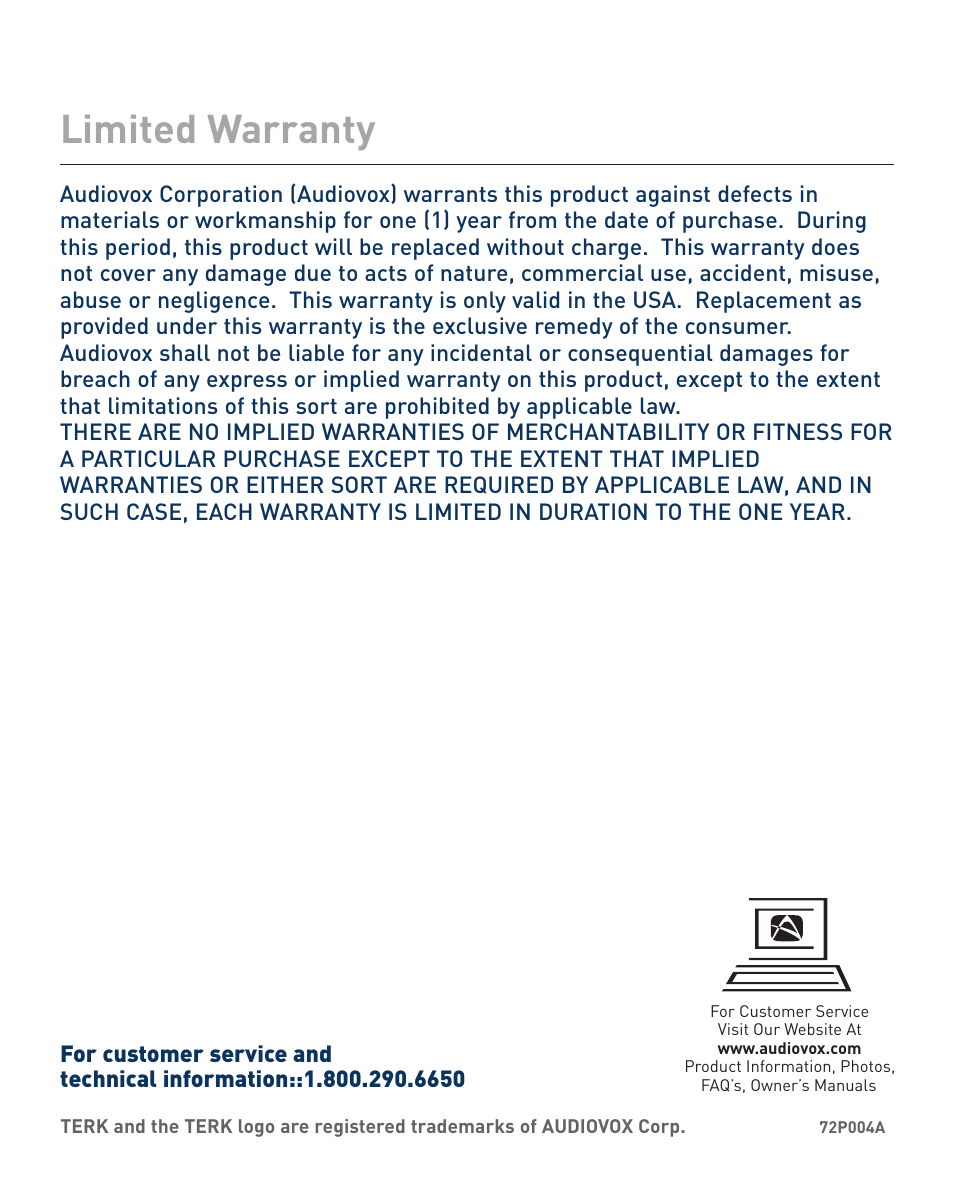 Limited warranty | C. Crane TR1 User Manual | Page 6 / 6
