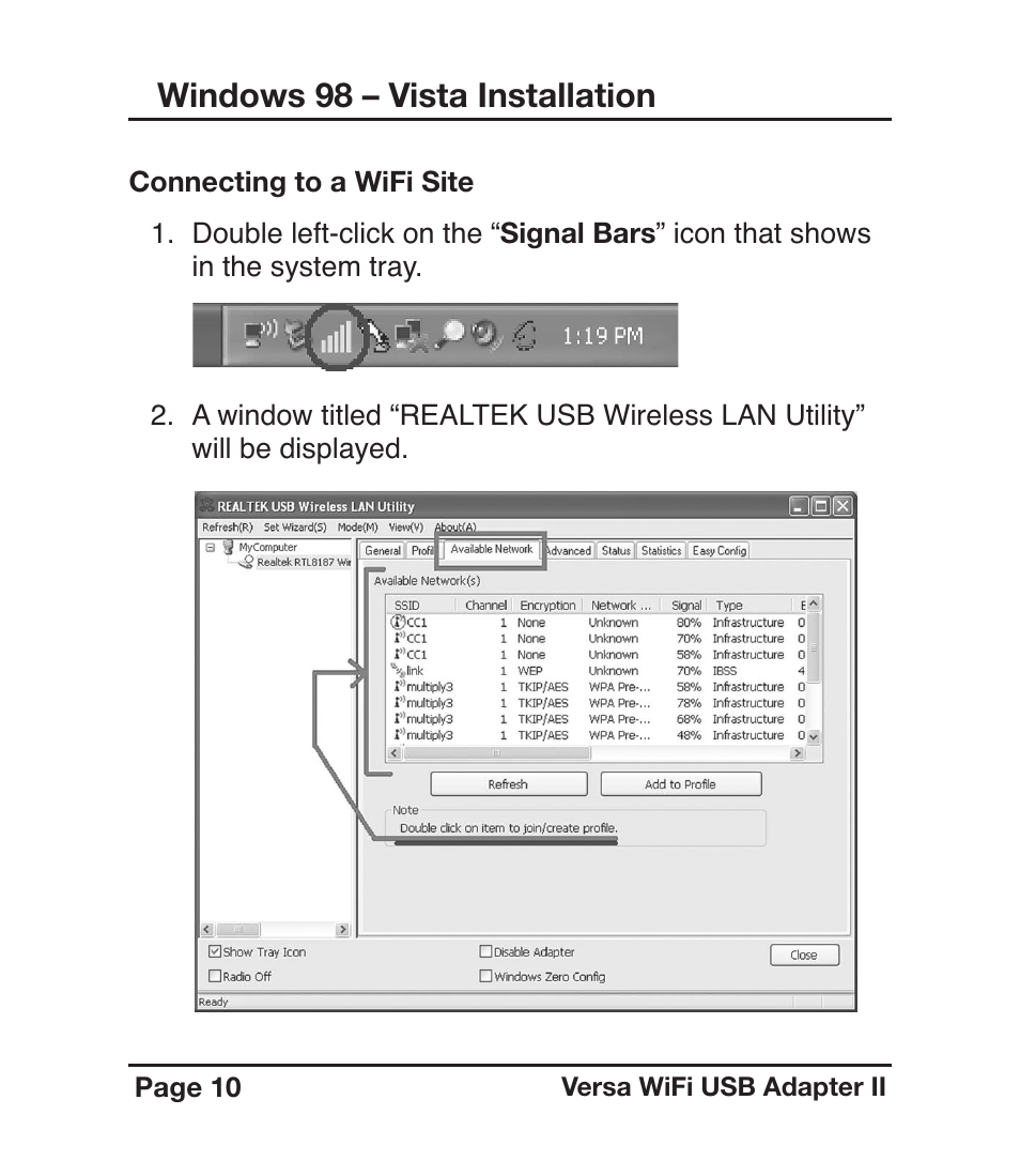 Windows 98 – vista installation | C. Crane Versa WiFi USB Adapter II User Manual | Page 10 / 28