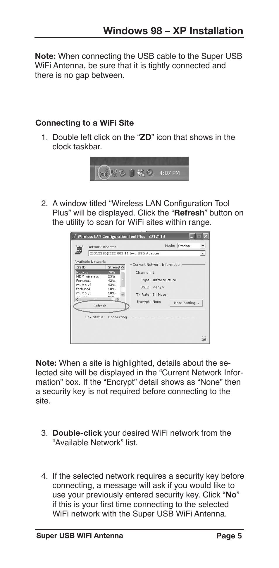 Windows 98 – xp installation | C. Crane Super USB WiFi Antenna II User Manual | Page 5 / 16