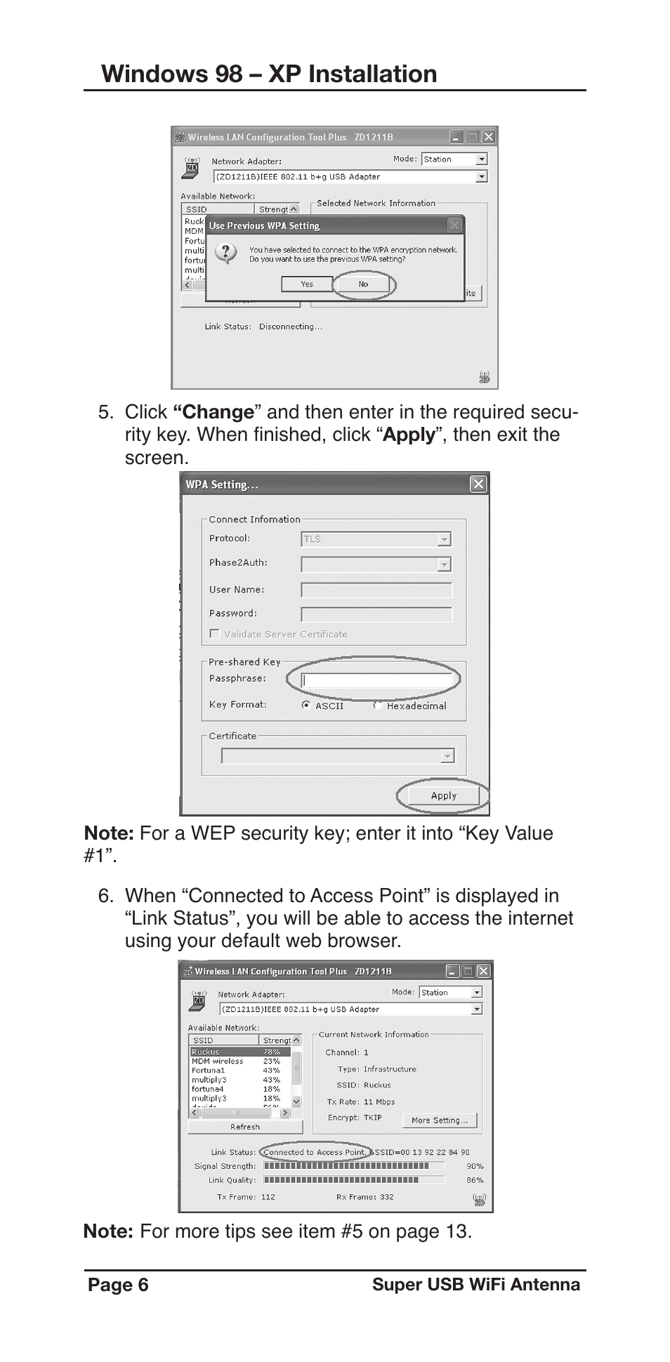 Windows 98 – xp installation | C. Crane Super USB WiFi Antenna II User Manual | Page 6 / 16