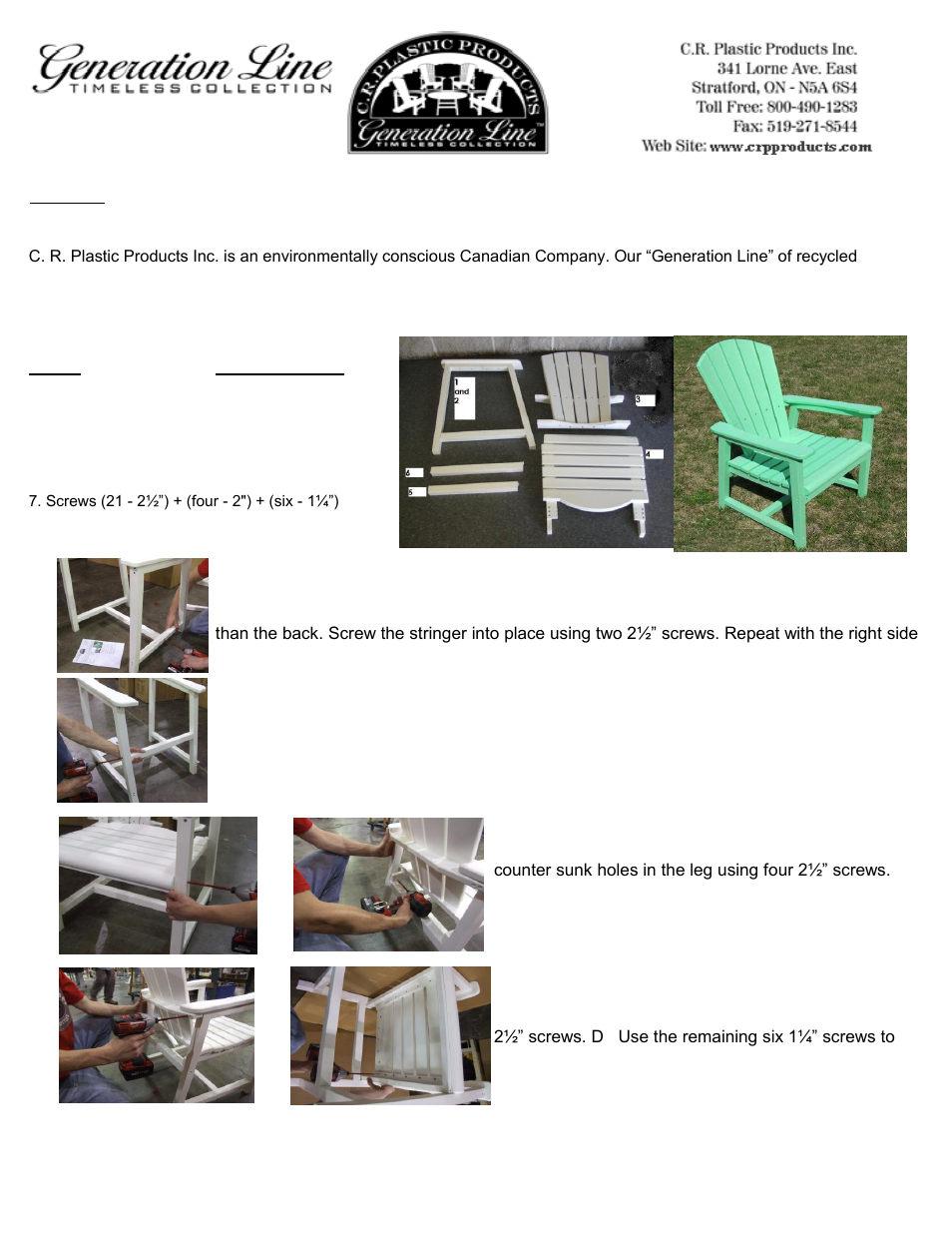C.R.Plastic Products T10 User Manual | 1 page