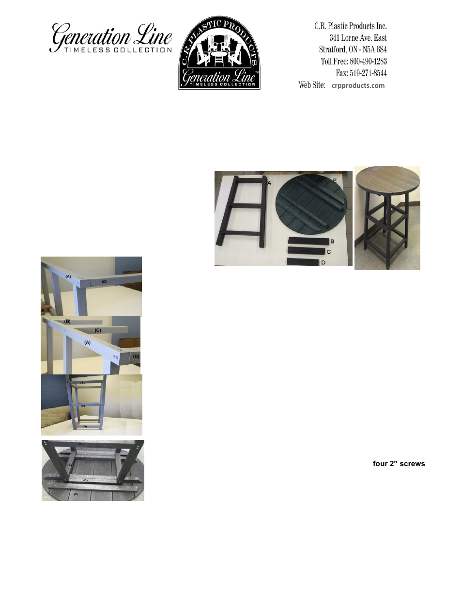 C.R.Plastic Products TB01 User Manual | Page 2 / 2