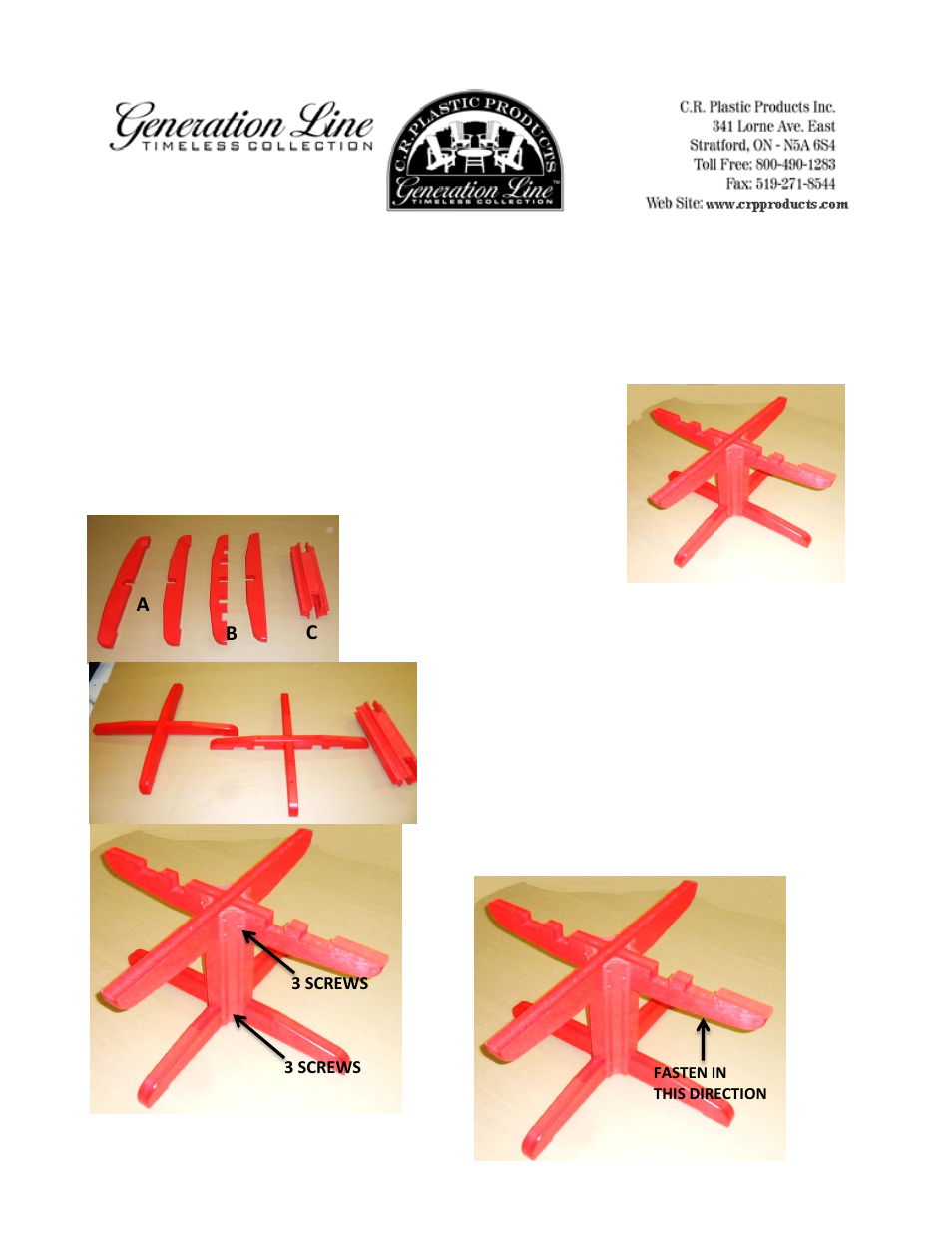 C.R.Plastic Products TB13 User Manual | 1 page