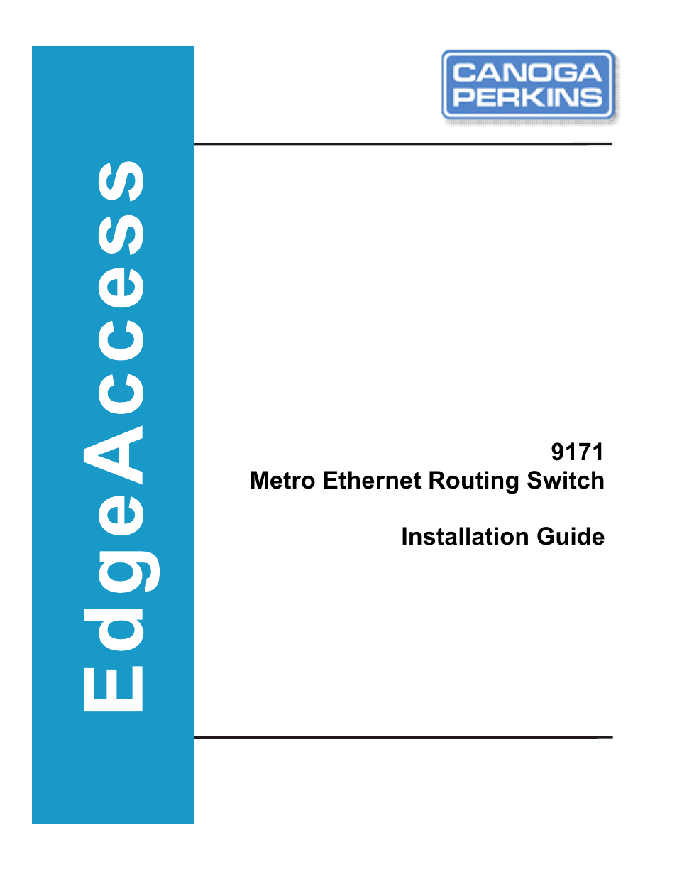 CANOGA PERKINS 9171 Metro Ethernet Routing Switch User Manual | 26 pages