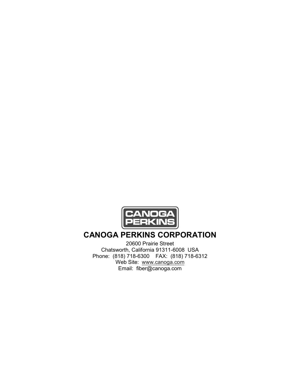 Canoga perkins corporation | CANOGA PERKINS 2201 Rack Chassis User Manual | Page 18 / 18