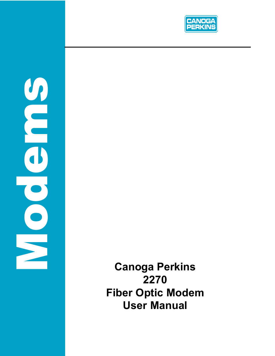 CANOGA PERKINS 2270 Fiber Optic Modem User Manual | 64 pages