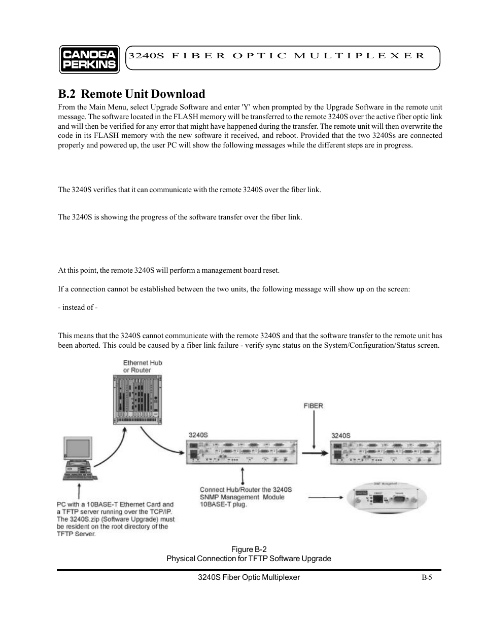 B.2 remote unit download | CANOGA PERKINS 3240S SNMP Managed Fiber Optic Multiplexer User Manual | Page 101 / 108