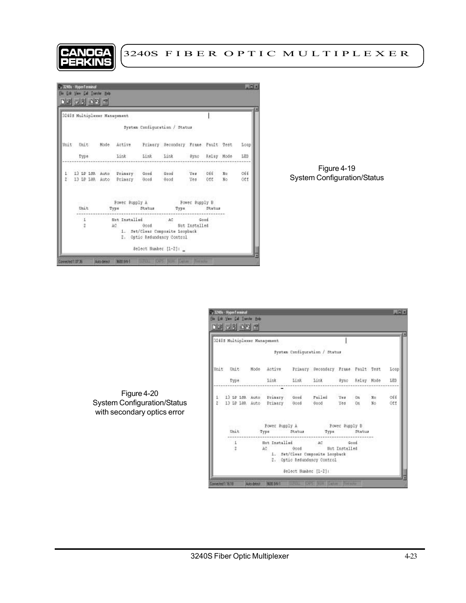 CANOGA PERKINS 3240S SNMP Managed Fiber Optic Multiplexer User Manual | Page 65 / 108