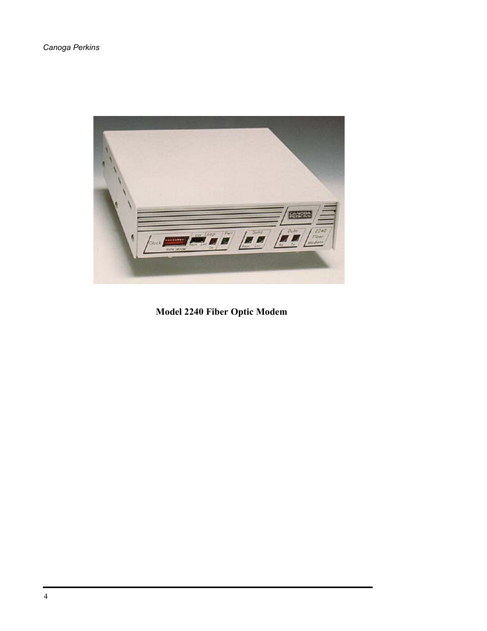 CANOGA PERKINS 2240 Fiber Optic Modem User Manual | Page 4 / 106