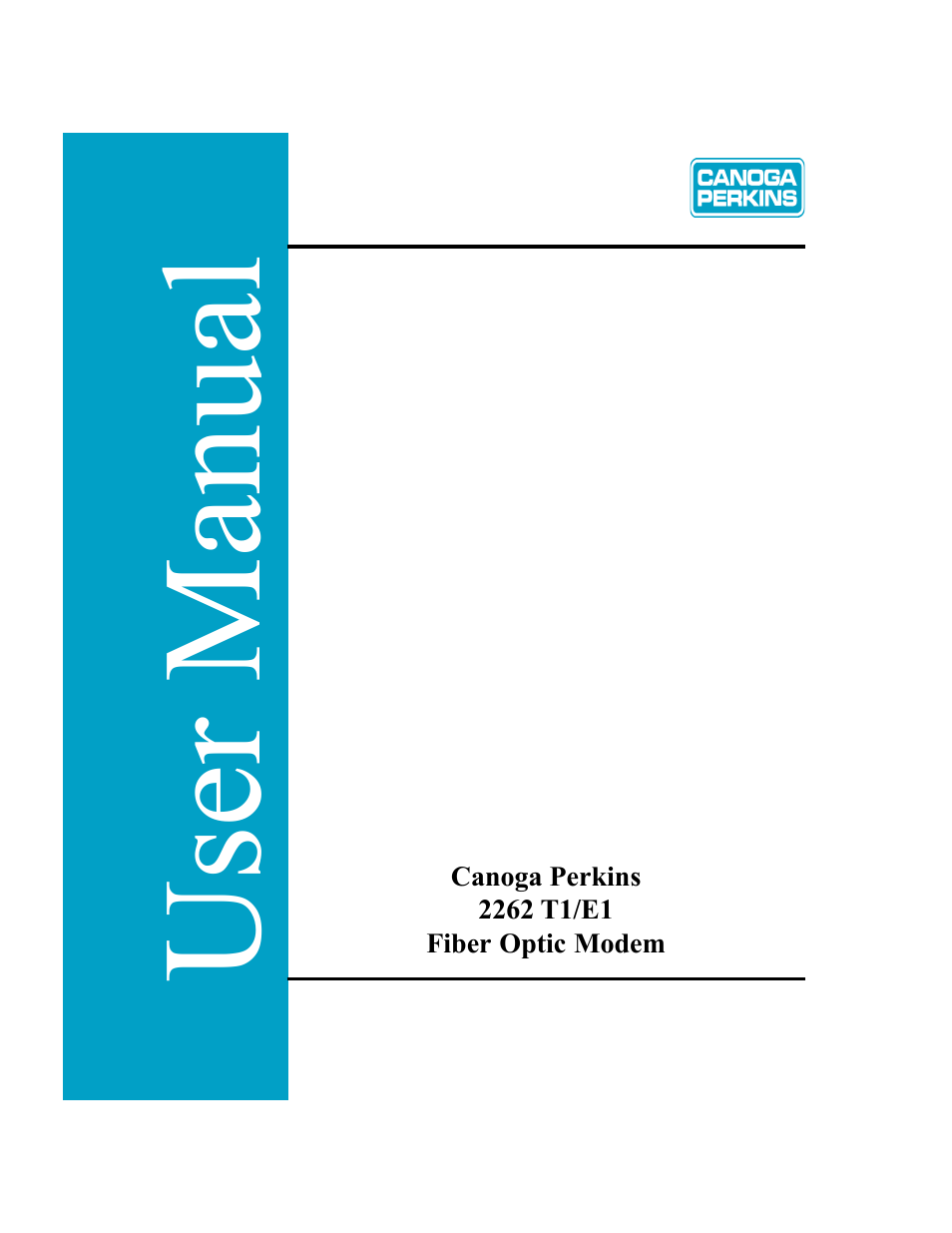 CANOGA PERKINS 2262 T1/E1 Fiber Optic Modem User Manual | 28 pages