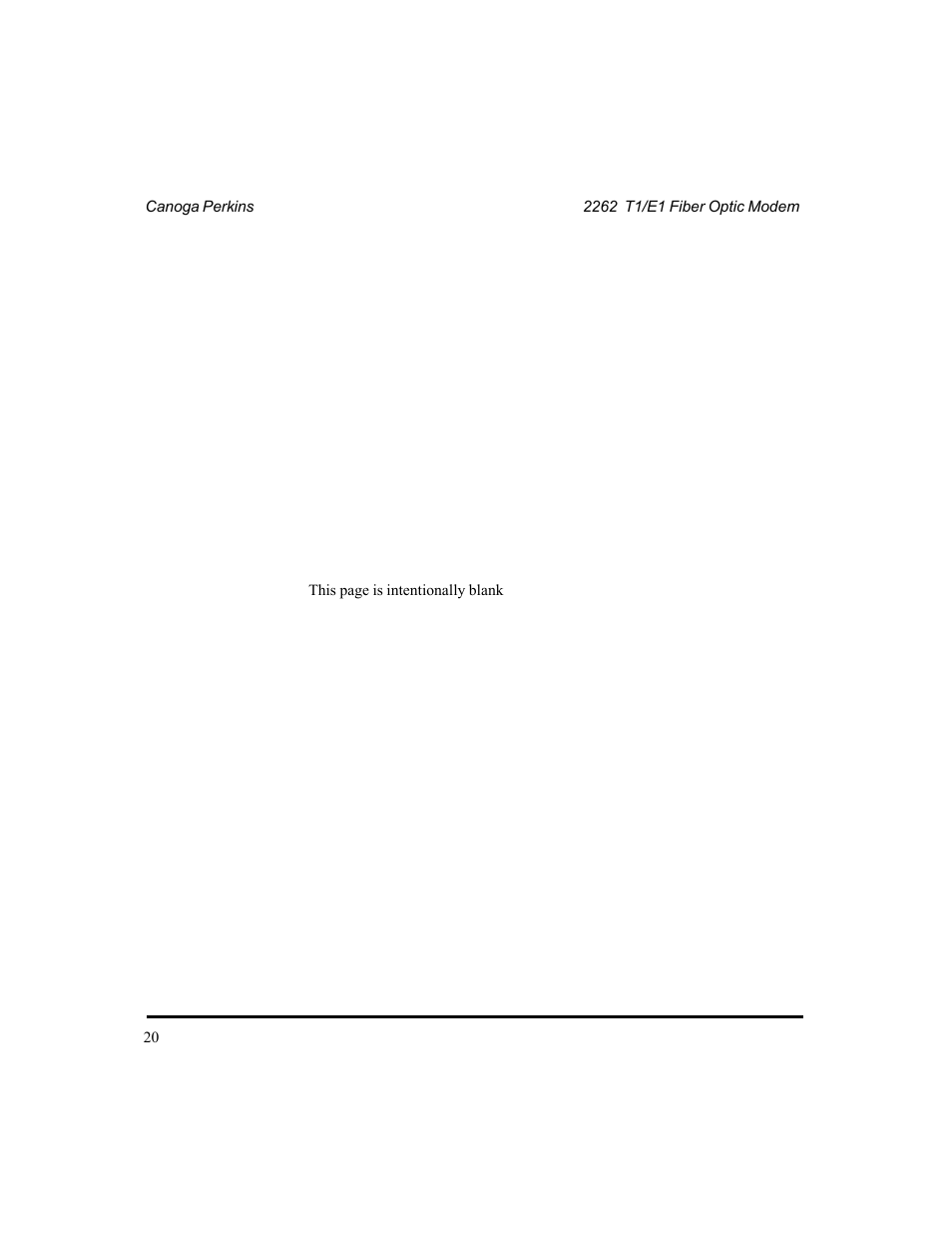 CANOGA PERKINS 2262 T1/E1 Fiber Optic Modem User Manual | Page 20 / 27