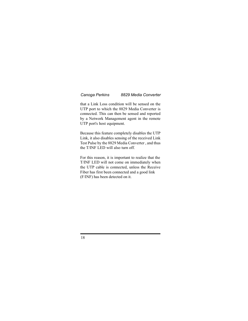 CANOGA PERKINS 8829 UTP-to-Fiber Optic Media Converter User Manual | Page 18 / 42