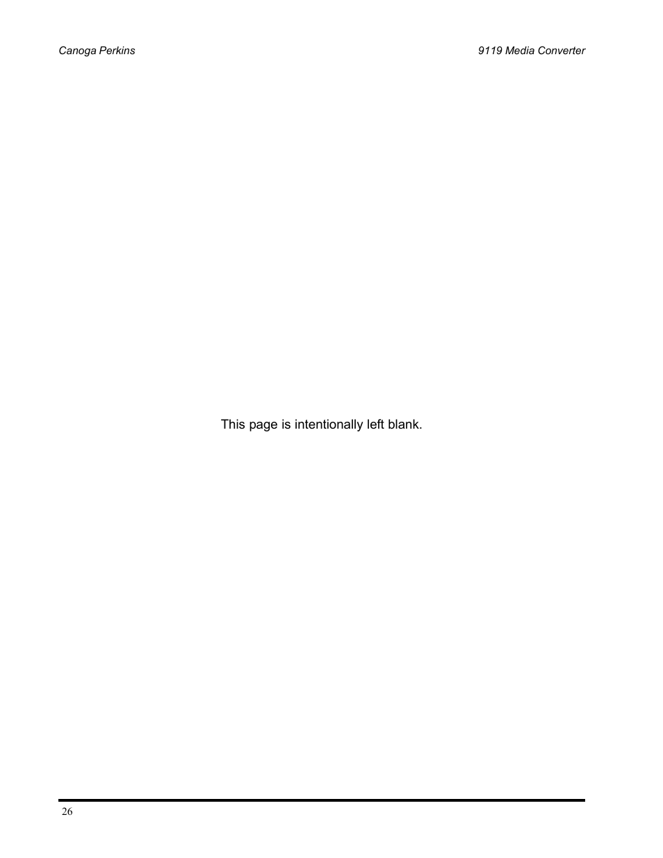 CANOGA PERKINS 9119 Rack Mount 100BASE-TX/FX Media Converter User Manual | Page 26 / 30