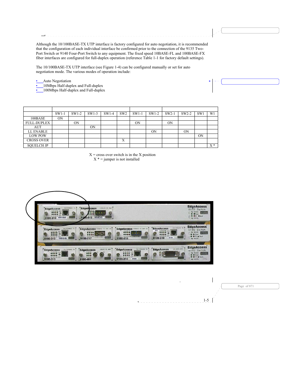 4 quick start interface dip switch settings | CANOGA PERKINS 9140 Four-Port SNMP Managed Fast Ethernet Switch User Manual | Page 15 / 99