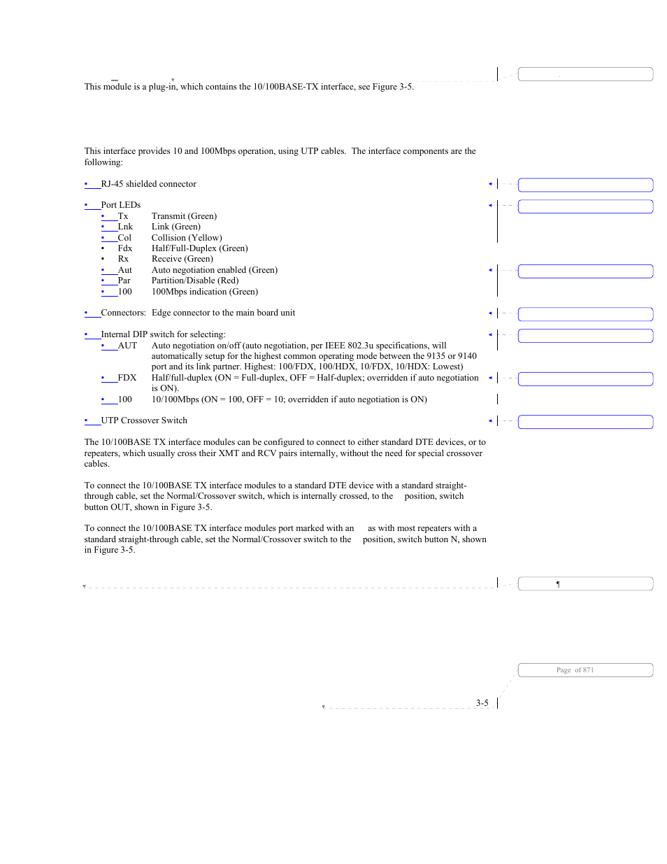 2 9100-310 10/100base-tx module | CANOGA PERKINS 9140 Four-Port SNMP Managed Fast Ethernet Switch User Manual | Page 31 / 99