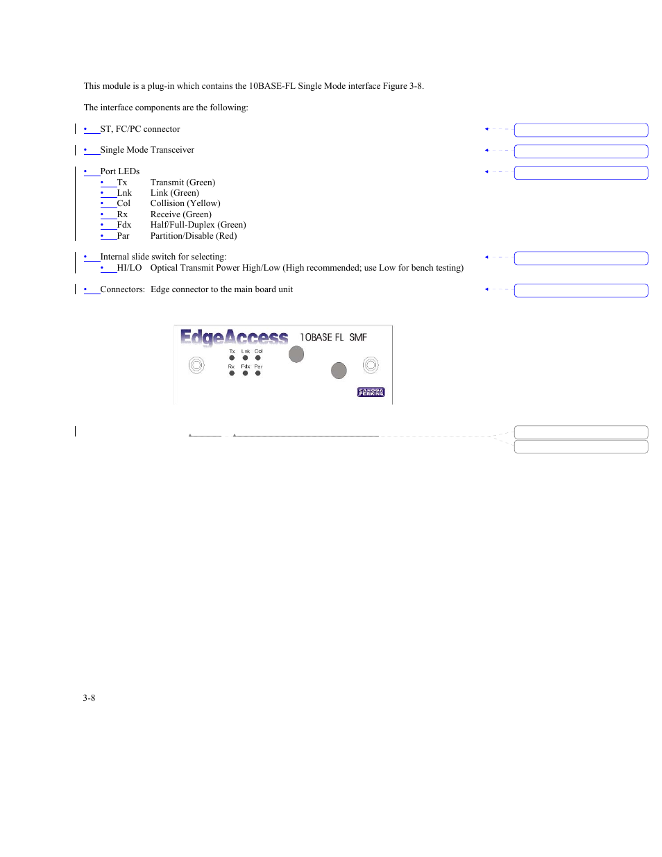 5 10base fl single mode module | CANOGA PERKINS 9140 Four-Port SNMP Managed Fast Ethernet Switch User Manual | Page 34 / 99